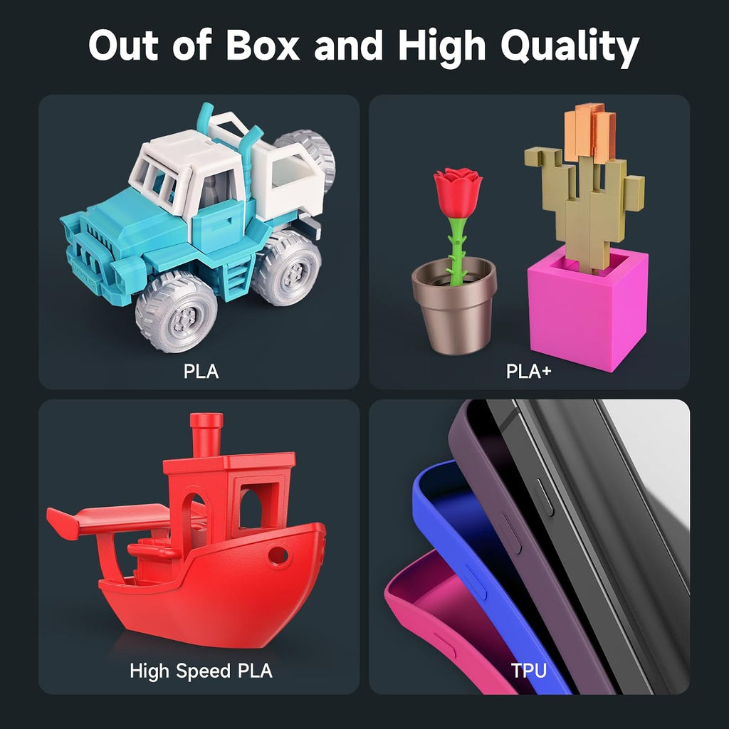 TINA2Plus 3D Printer, WEEDO 250mm/s High-Speed 3D Printers for Beginners and Kids, Fully Assembled and Auto Leveling