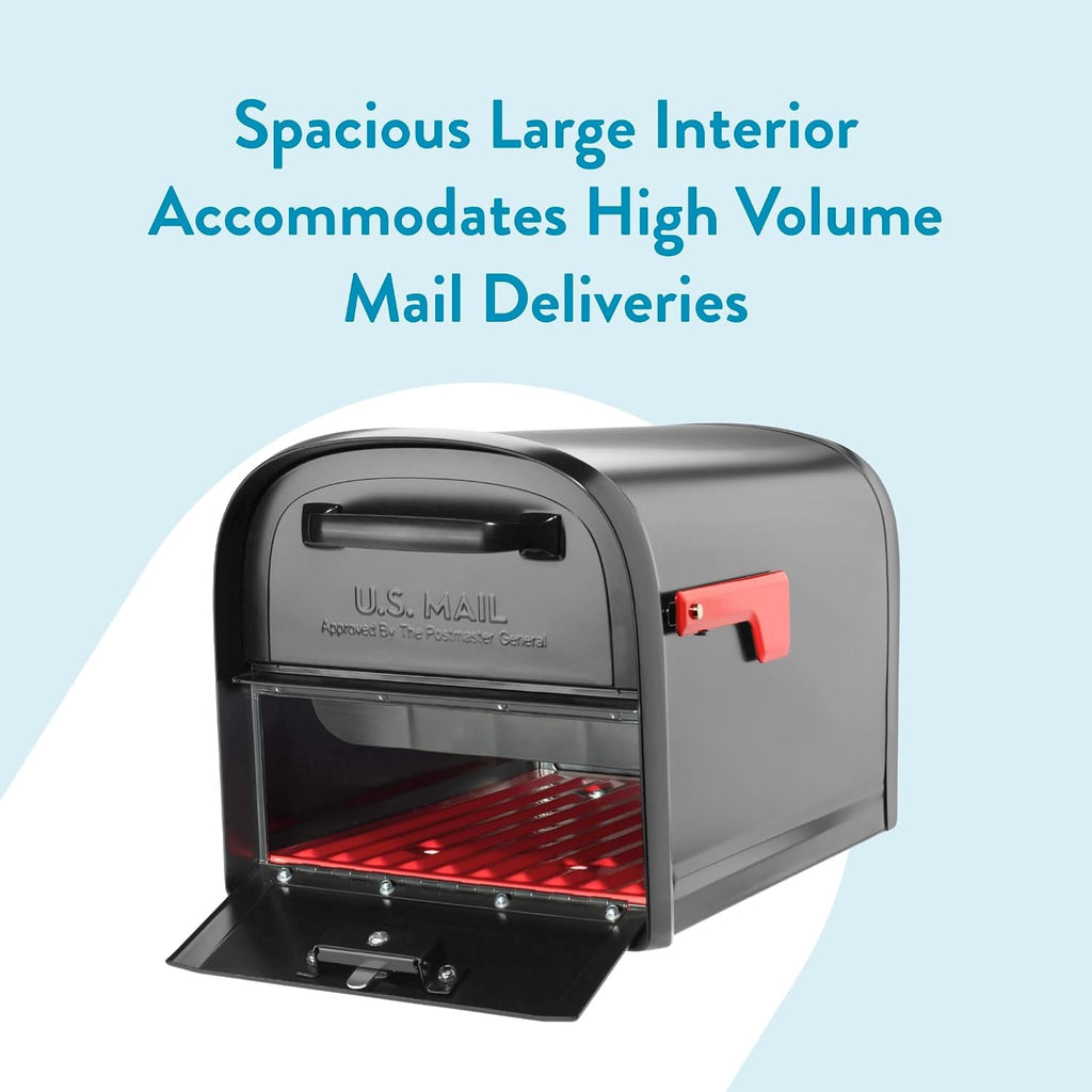 6300P-10 Locking Parcel Mailbox, X-Large, Pewter | Galvanized steel build with a secure steel cam lock, dual access