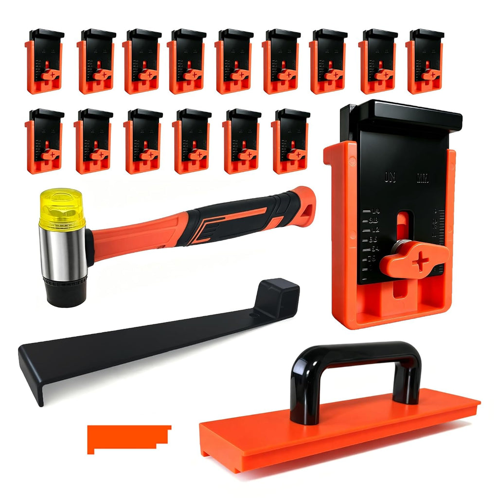 Laminate Flooring Tools,Pull Bar, Double-Faced Mallet,Tapping Block with Handle,Flooring Spacers,Professional