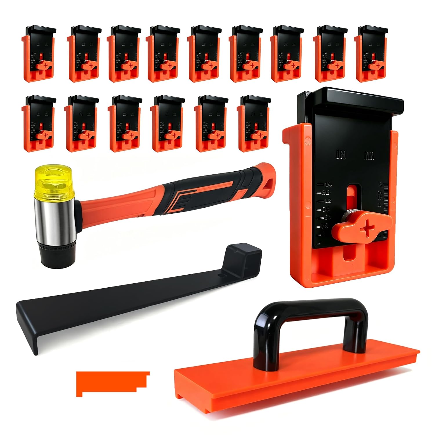 Laminate Flooring Tools,Pull Bar, Double-Faced Mallet,Tapping Block with Handle,Flooring Spacers,Professional