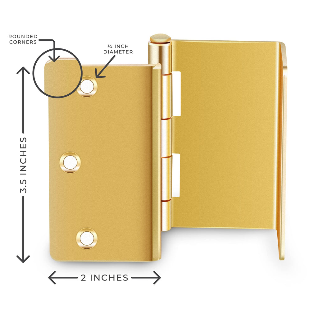 Handicap Brass Expandable Door Hinges - Offset Hinges for Doors - 3 Pack