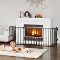 127.5" Extra Wide Baby Gate for Fireplace Christmas Tree, Configurable 5 Metal Panels Baby Fence, Child Gate for Wide