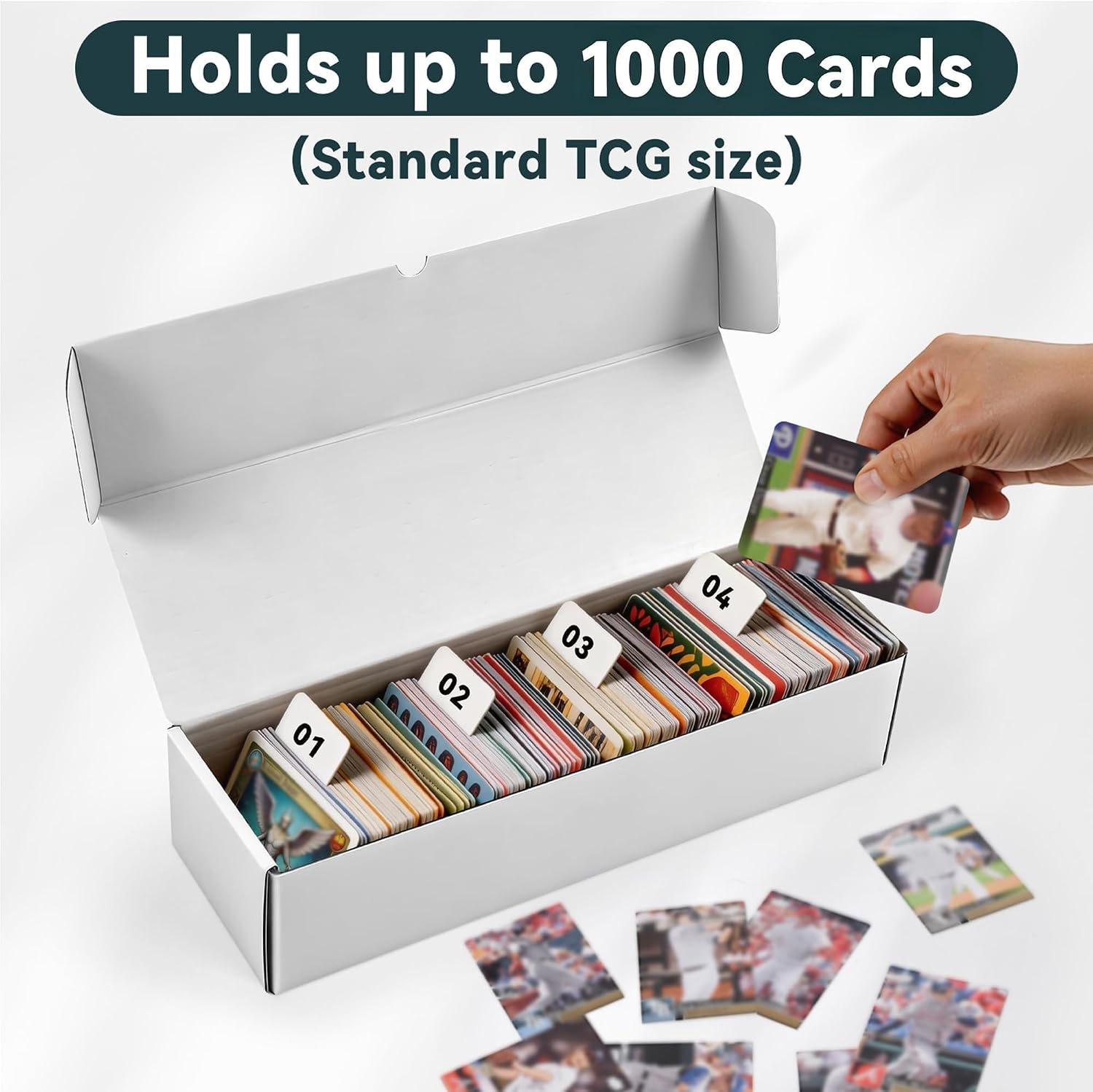 Trading Card Storage Box 10-Pack, 1000 Count Heavy Duty Corrugated Cardboard Box - Bulk Organizer for TCG, MTG,Sports