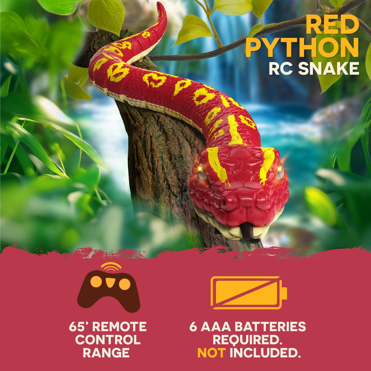 RC Snake: Red Python, Remote Control Reptile, Animals