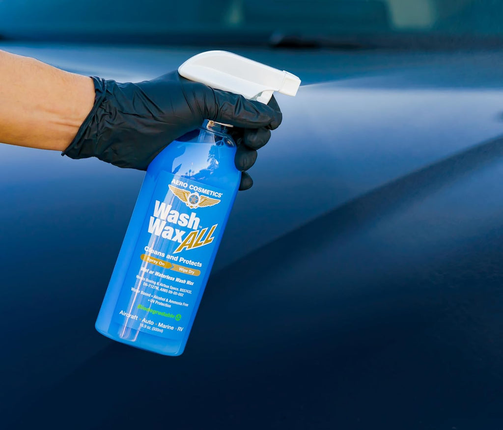 Wet or Waterless Wash Wax Kit 144oz UV Protection. Cleans, Protects, and Shines. Aircraft Quality Just Spray On and