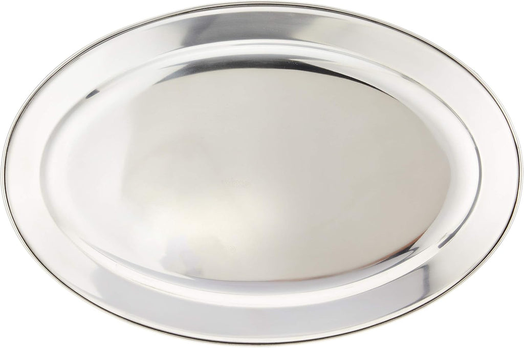 18" x 11 1/2" Oval Stainless Steel Platter
