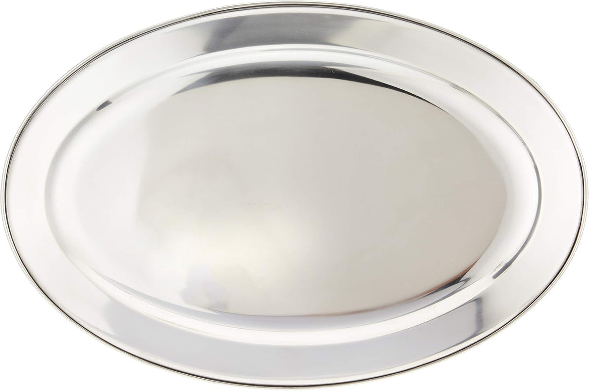 18" x 11 1/2" Oval Stainless Steel Platter