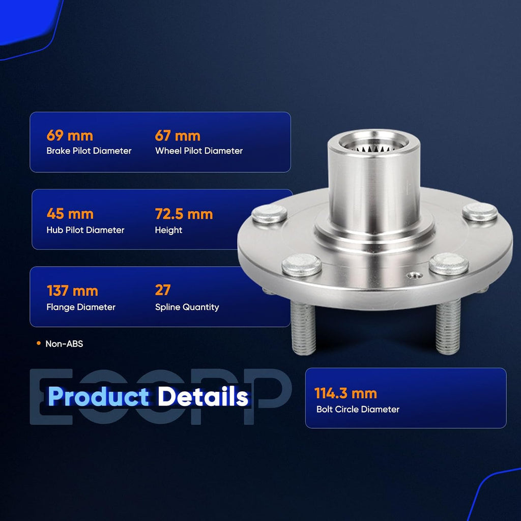 ECCPP 2-Piece 930-603 Front Wheel Hub Bearing for Hyundai Sonata 2006-2015