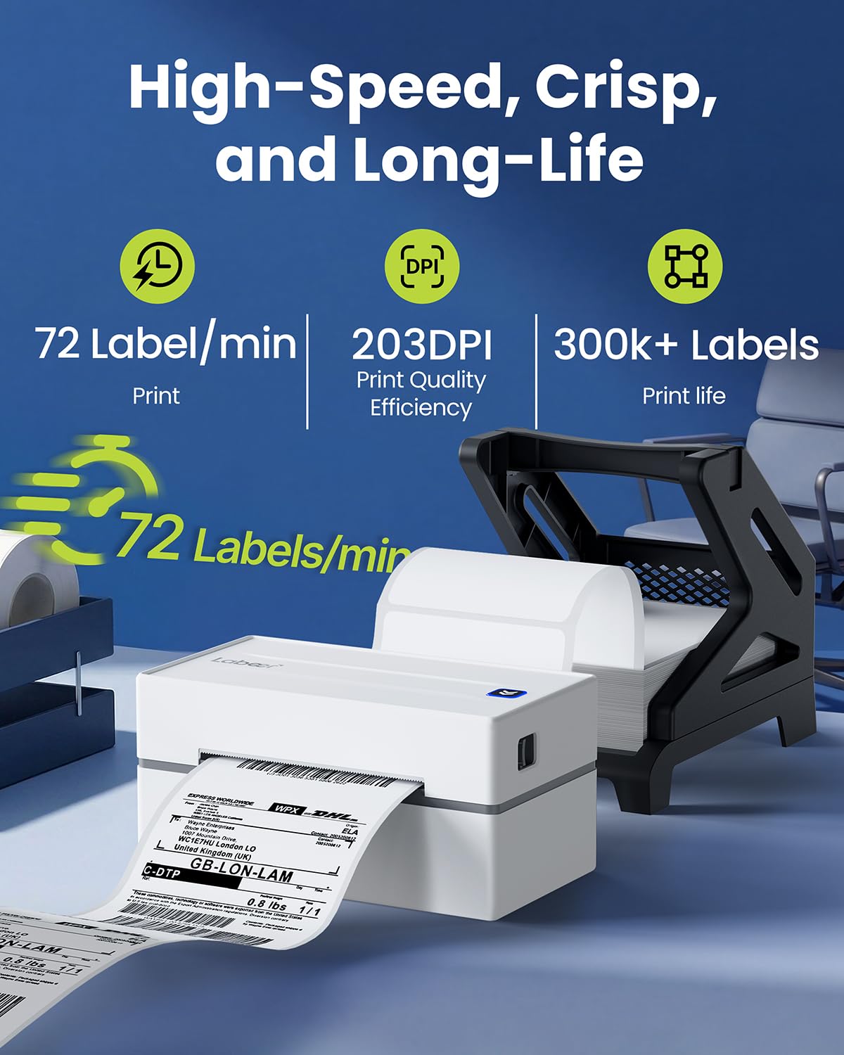 Shipping Label Printer, Bluetooth Thermal 4x6 Label Printer White