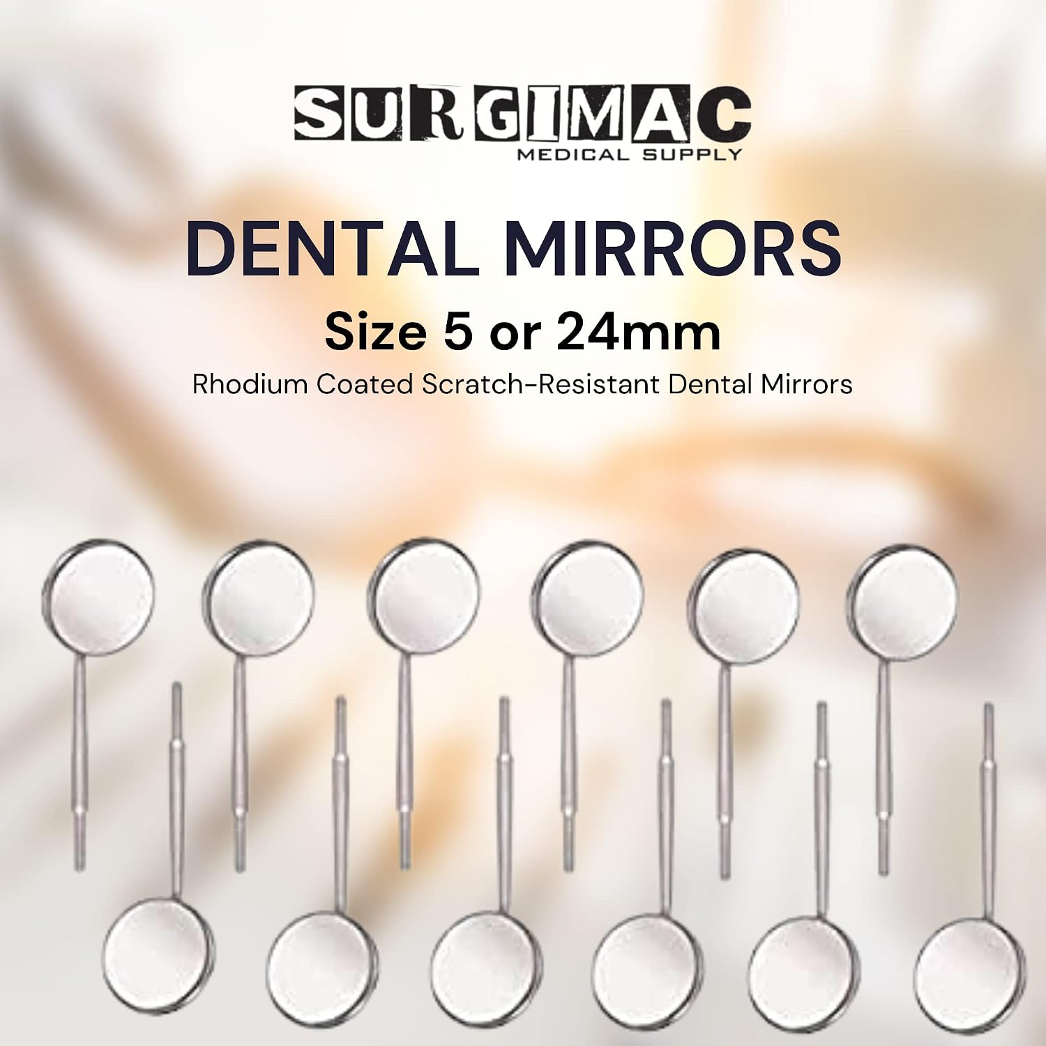 Dental Mirrors - Rhodium-Coated Front Surface Diagnostic Dental Mouth Mirror - Intraoral Dental Mirror for Inside