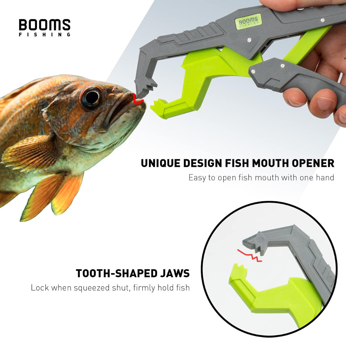 G05 Lip Gripper Saltwater, 9.4" Plastic Catfish Grippers Pliers, Grabber Tool With Lanyard, Grips for Kayak Fishing