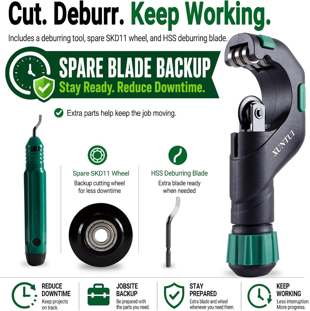 Copper Pipe Cutter, 3/16"-2" OD Tubing Cutter Kit | Cuts copper, brass, aluminum, EMT, exhaust & 304 thin-wall