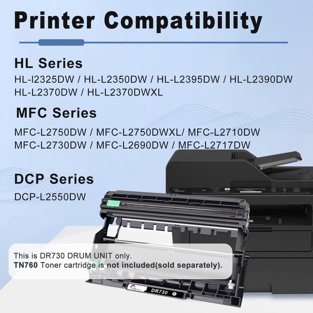 DR730 Compatible Drum Unit (Not Toner) Replacement for Brother DR-730