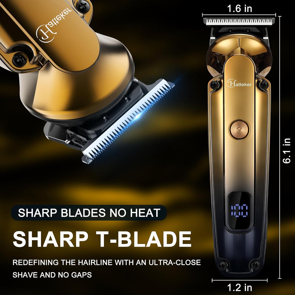 Men's Beard Trimmer Kit Electric Razor Shaver Professional Hair Clipper with Zero Gapped T-Blade Nose Ear Beard Body