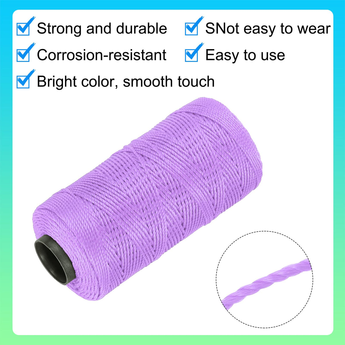Nylon String 3 Strands Twisted Mason Line 1.5mm x 218 Yards Nylon Twine String for DIY Projects, Home Improvement
