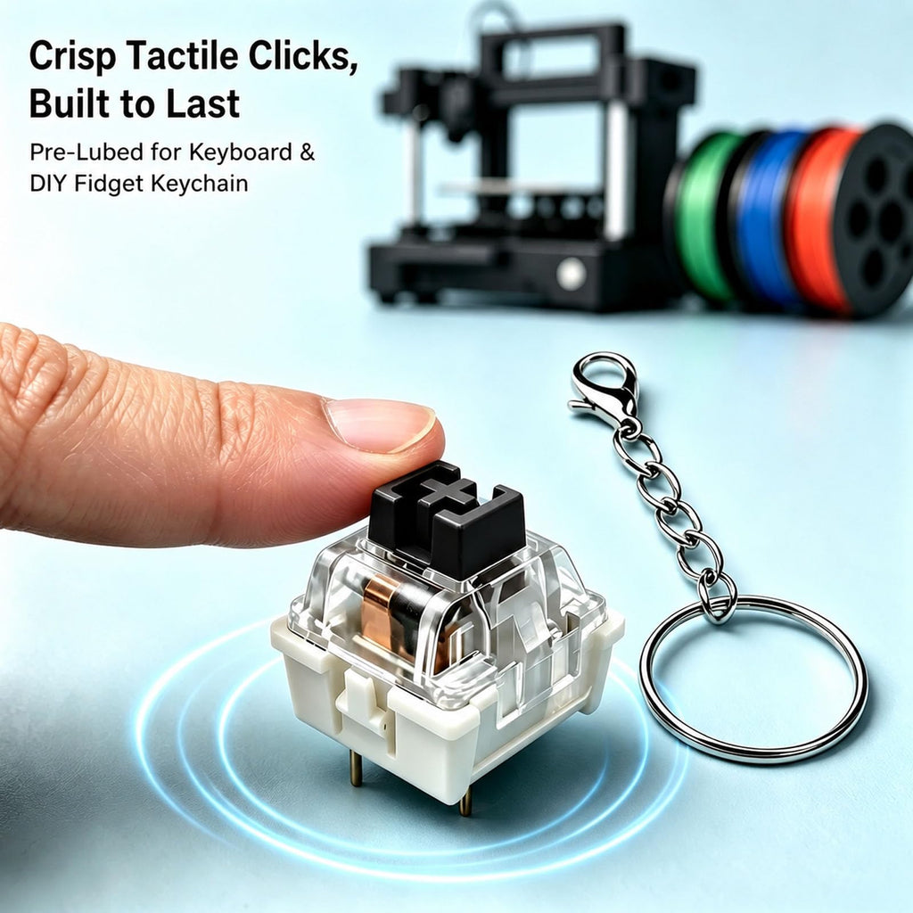 72PCS Clickers for 3D Prints Black Mechanical Switches 3Pin Clicky Keyboard