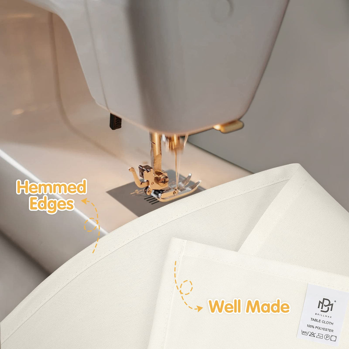 4 Pack Ivory Tablecloths 90x156 Inch for 8ft Rectangle Tables
