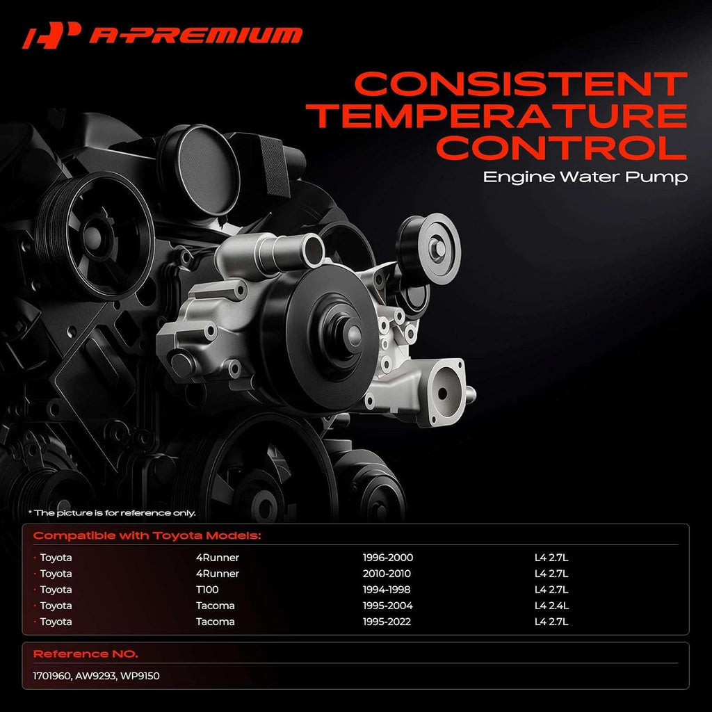 A-Premium Engine Water Pump Compatible with Toyota