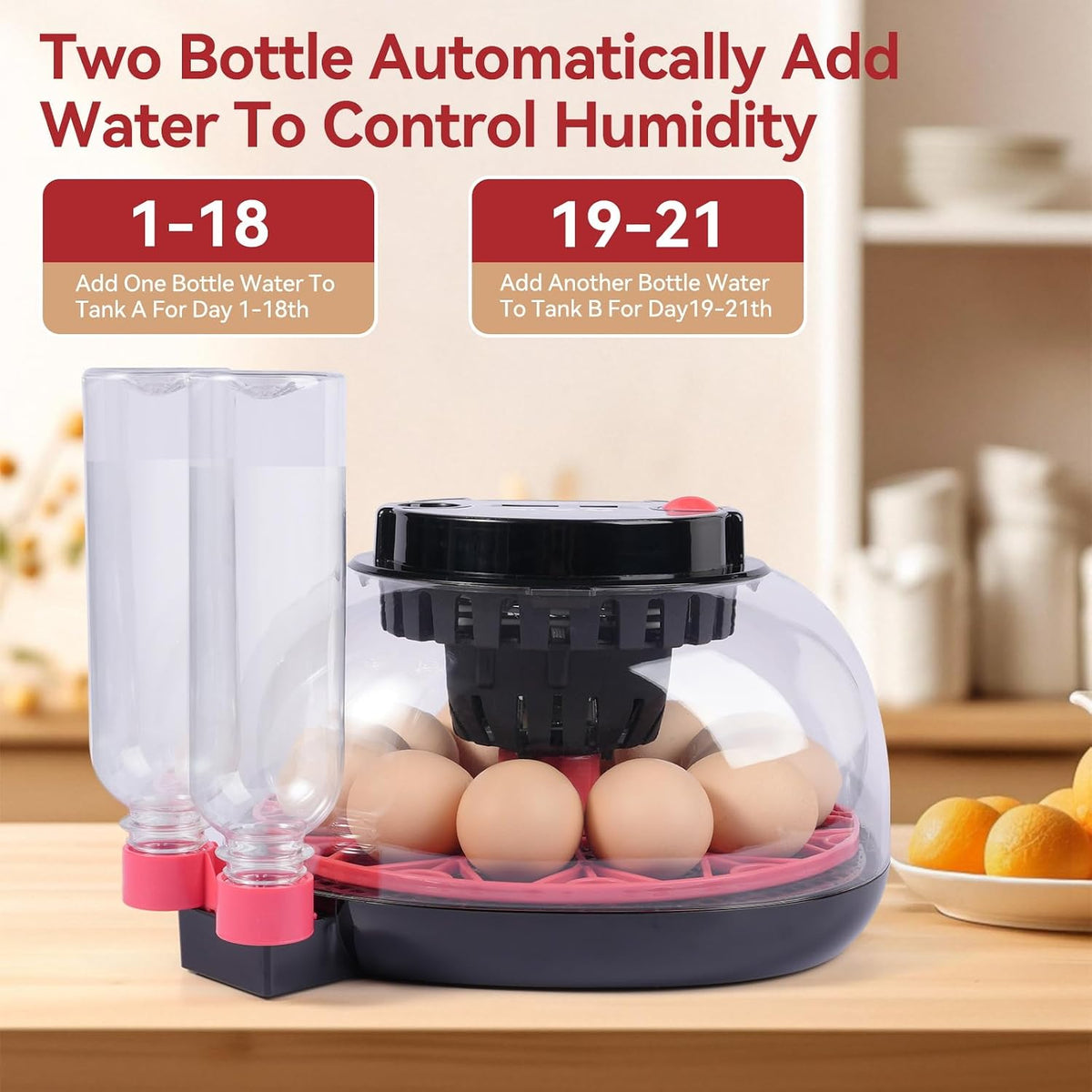 12 Egg Incubators for Hatching Eggs, Chicken Egg Incubator with Automatic Egg Turning and Temperature Humidity