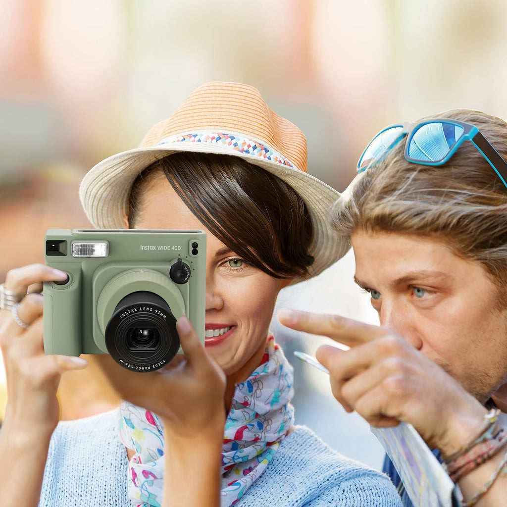 Instax Wide 400 Instant Camera + Camera Case + 4 AA Batteries + Photo Album, Cleaning Pen (40 Sheet)