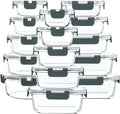 30 Pieces Glass Food Storage Containers with Snap Locking Lids,Glass Meal Prep Containers Set - Airtight Lunch