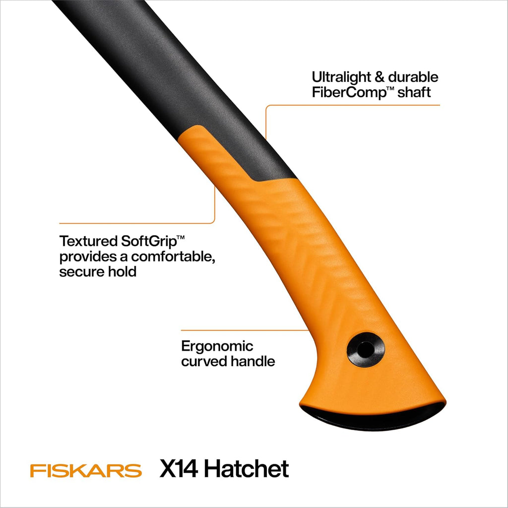 X14 Universal Axe 14", Camping Hatchet for Chopping Wood Kindling | Improved Head Design, Low-Friction Coated Steel