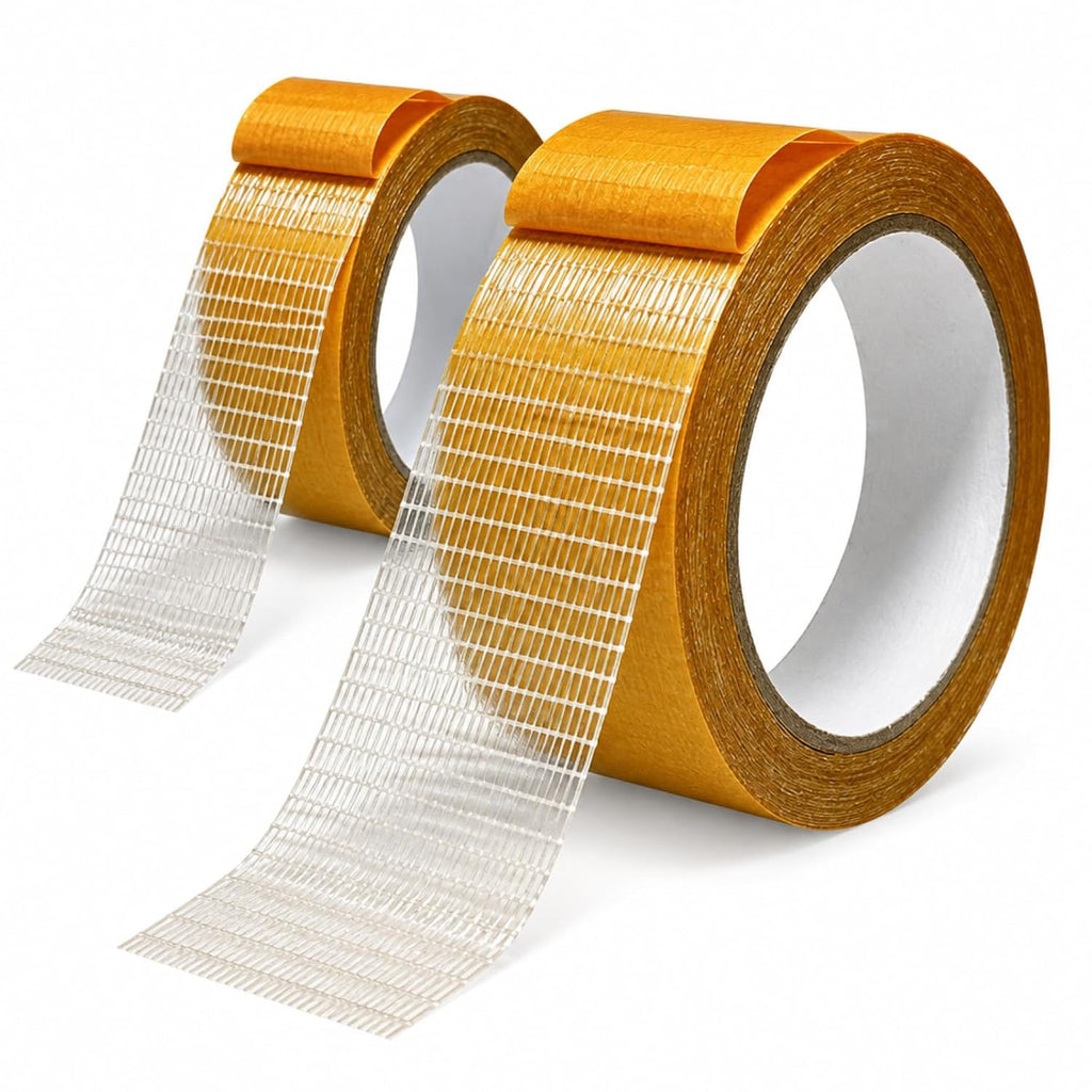 Double Sided Tape Heavy Duty, 2 Rolls 33 Ft, Fiberglass Mesh Mounting Tape