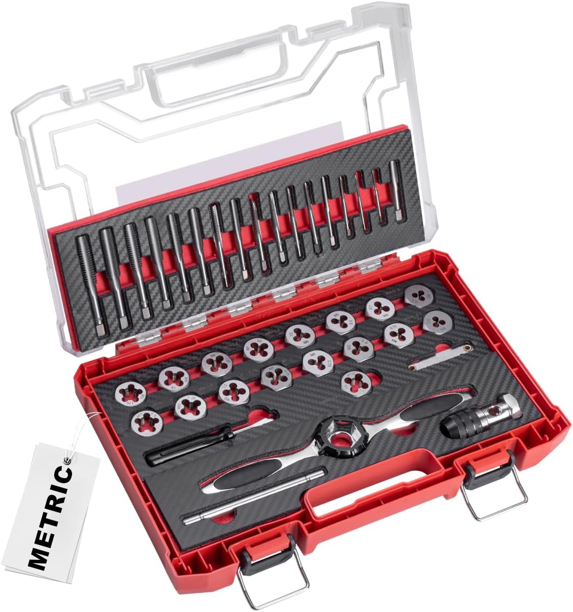 ROTATION 39-Piece Metric Tap and Die Set, M3-M12 Thread Repair Kit