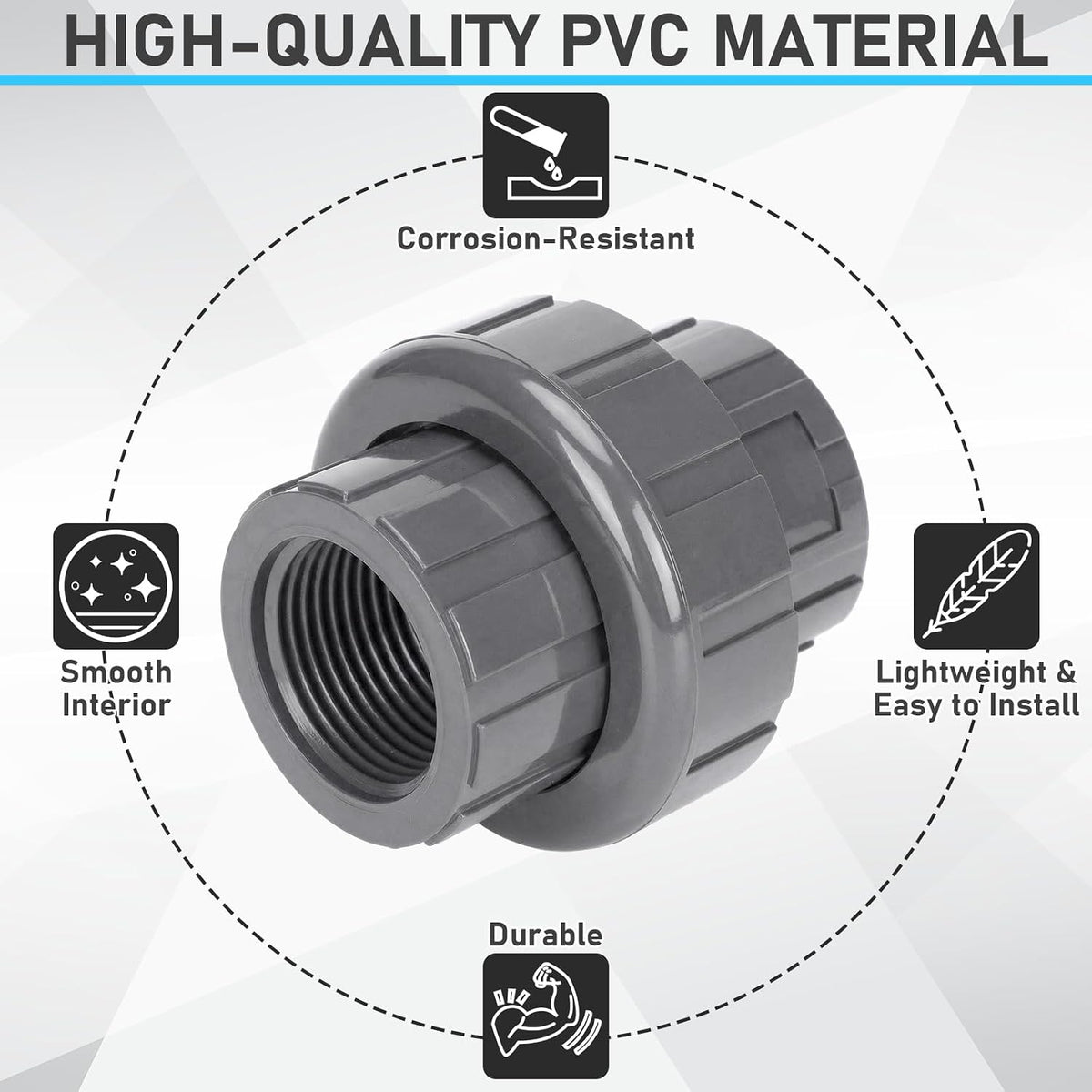 Pangda 4 Pack 1 Inch PVC Union Pipe Compatible with 898 Series