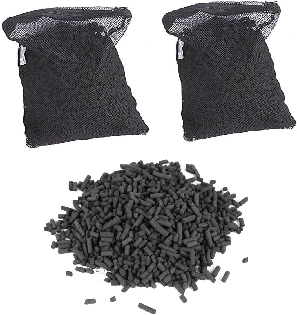 10 lbs (5 lbs x 2) Premium Virgin Activated Carbon Pellets in Media Bags for Aquarium Fish Koi Pond Reef Filter