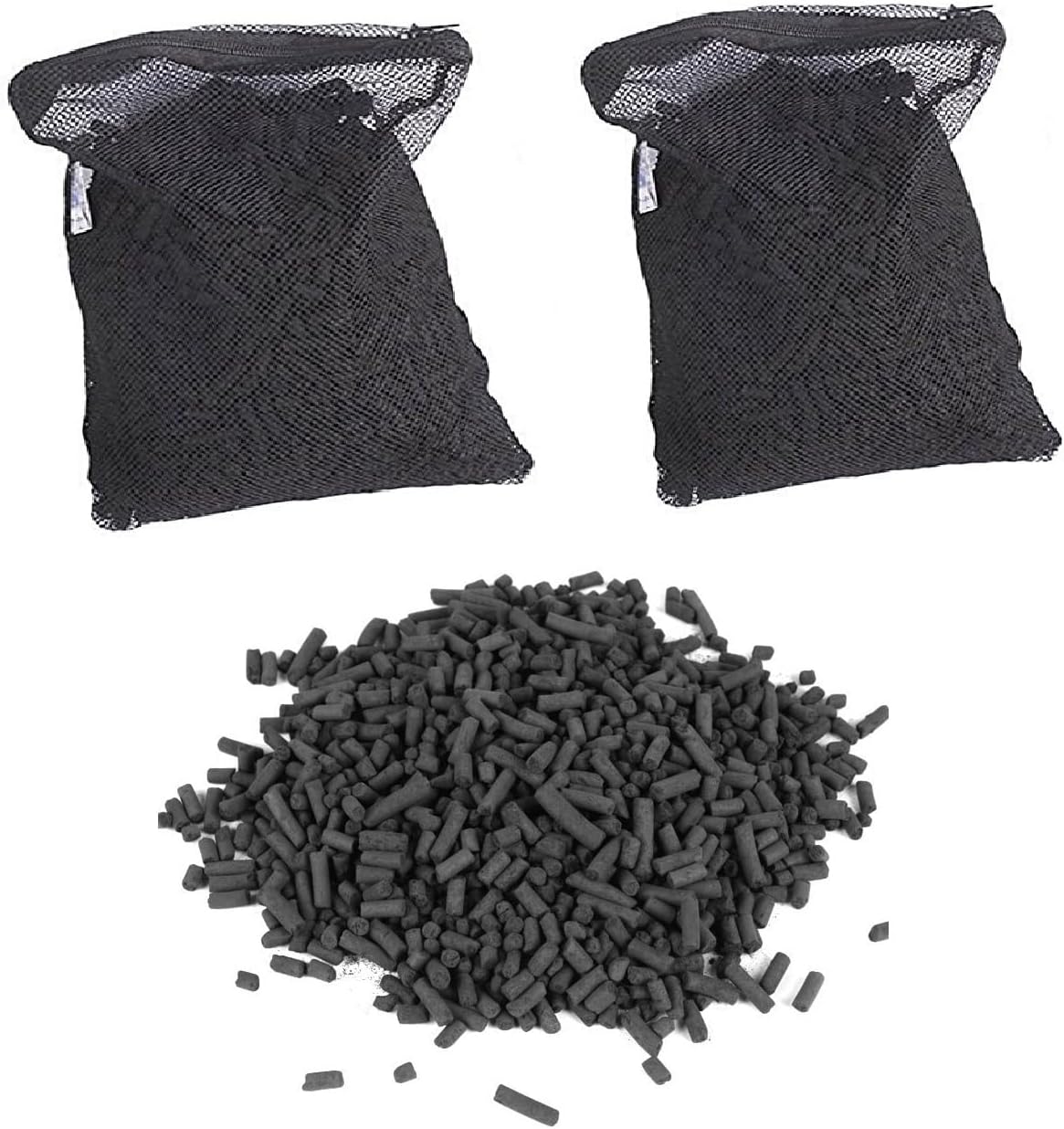 10 lbs (5 lbs x 2) Premium Virgin Activated Carbon Pellets in Media Bags for Aquarium Fish Koi Pond Reef Filter
