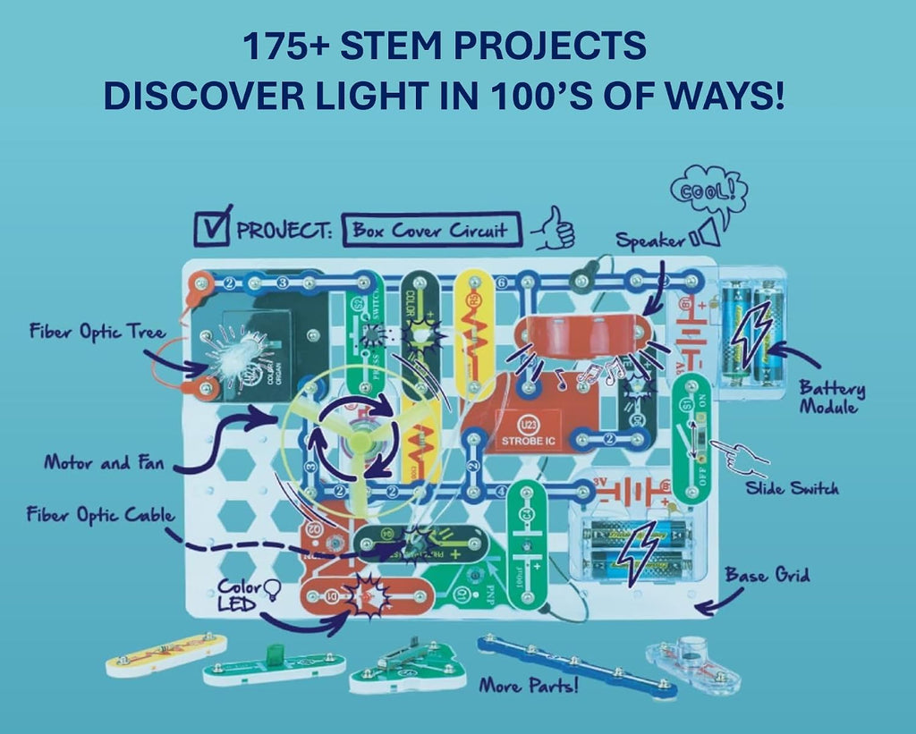 Light Electronics Exploration Kit | Over 175 Exciting STEM Projects | Full Color Project Manual | 55+ Snap Circuits
