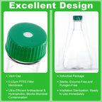 2000ml Erlenmeyer Flask, Sterile, Vent Cap, Flat Bottom, PC, 6Pcs