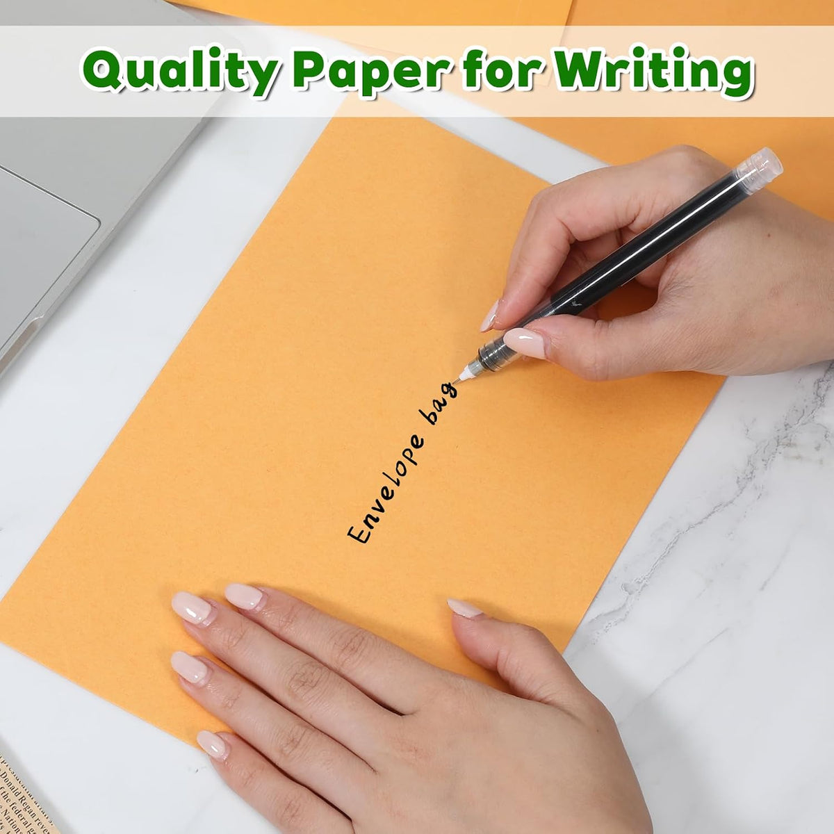 100Pcs Clasp Envelopes, 3 Sizes Paper Envelopes with Clasp Closure