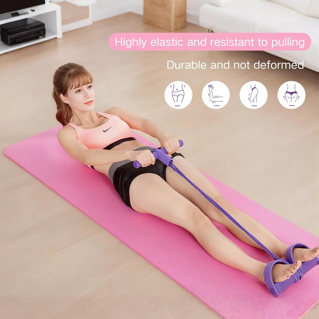 Fitness Resistance Bands Set with Handles & Ankle Straps - 4 Tube Exercise Bands for Arm, Leg, Strength Training
