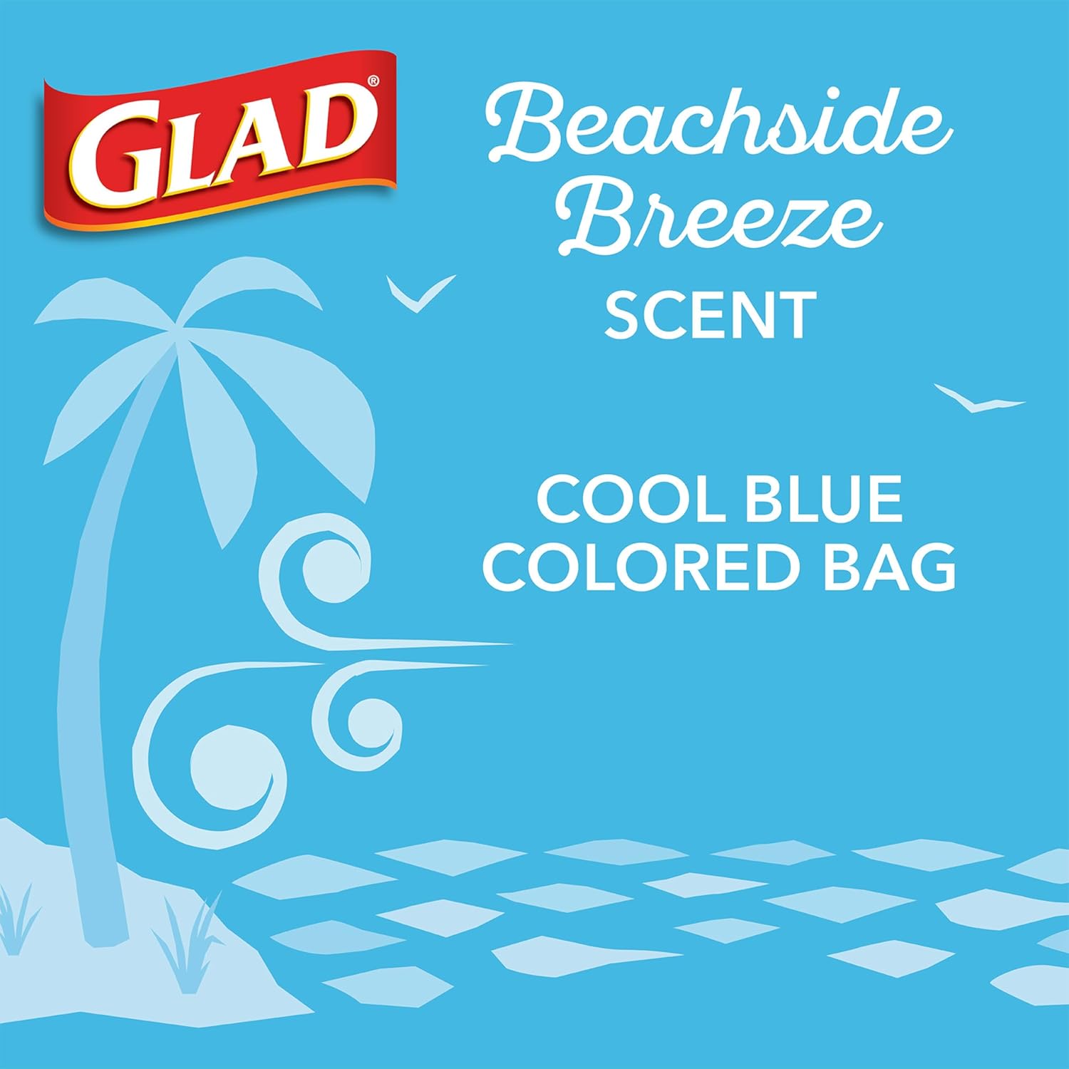 Small Trash Bags 4 Gallon, Febreze Beachside Breeze Garbage Bags, Odor Resistant with Drawstring, 80 Count