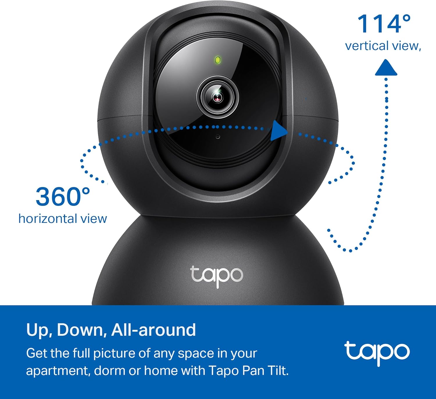 1080p Pan/Tilt Security Camera for Baby Monitor, Pet Camera, C201 | Motion Detection, 2-Way Audio, Night Vision