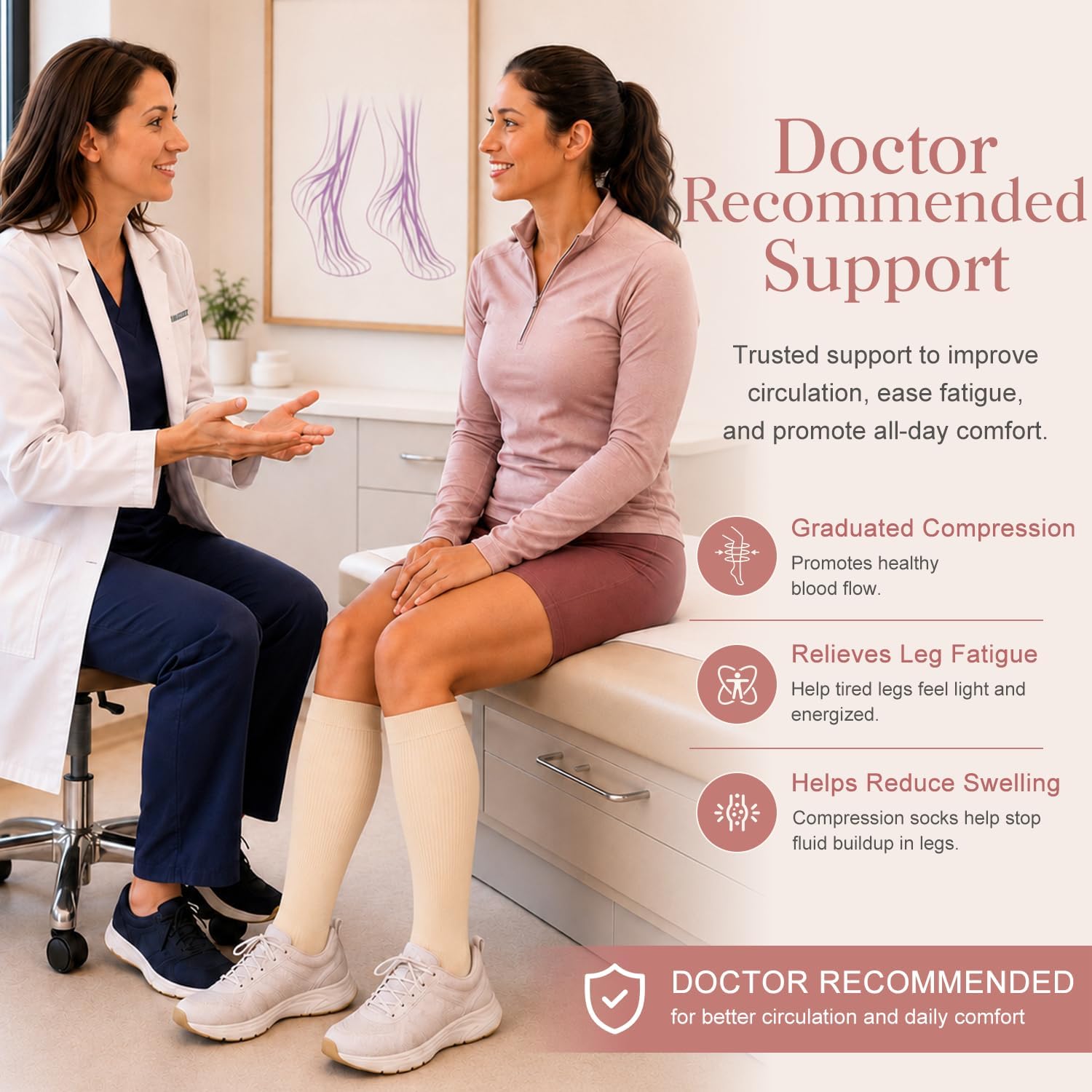 4 Pairs-Compression Socks for Women&Men Circulation-Best Support for Nurses,Running,Athletic