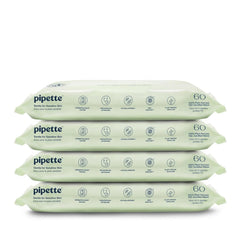Water-Based Baby Wipes, 240 Count (Pack of 4), Fragrance‑Free & Gentle, Made with 100% Plant‑Derived Fibers