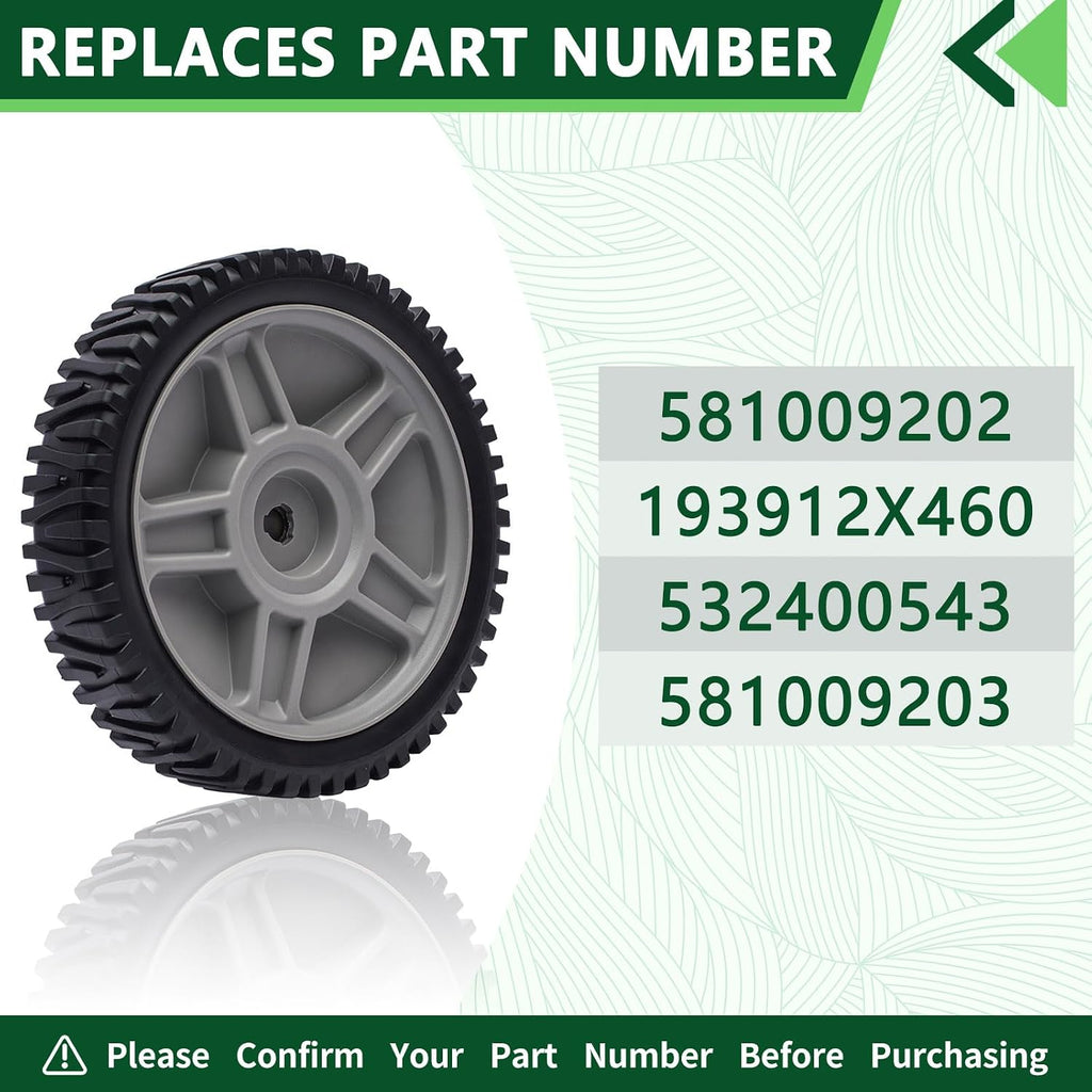 193912X460 Lawn Mower Wheels Fit for Husqvarna Craftsman Poulan Push Mower Front Drive Wheels Mower Replaces