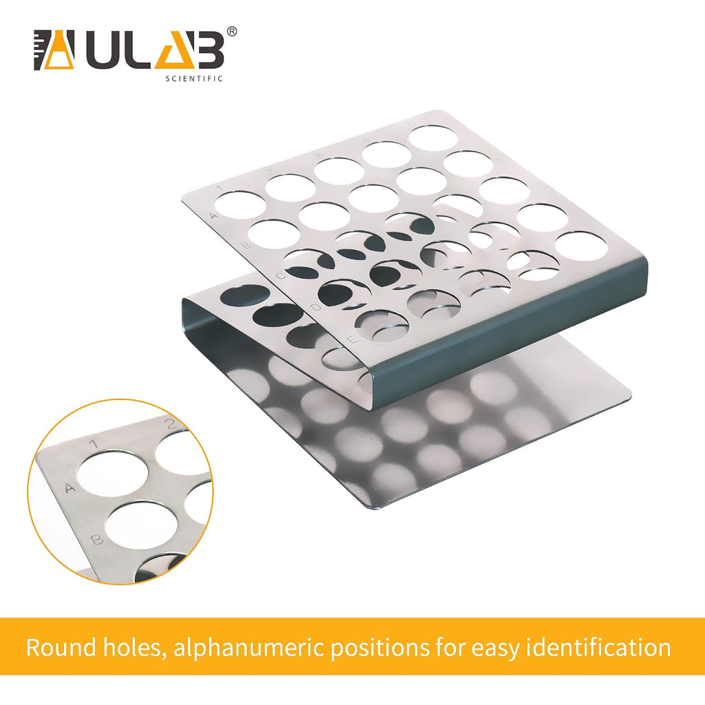 Scientific Test Tube with Tube Rack, Z Shape Stainless Steel Tube Rack, Suitable for Tubes of Dia.≤16mm, 10pcs of
