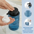 Blue Glass Foaming Hand Soap Dispenser