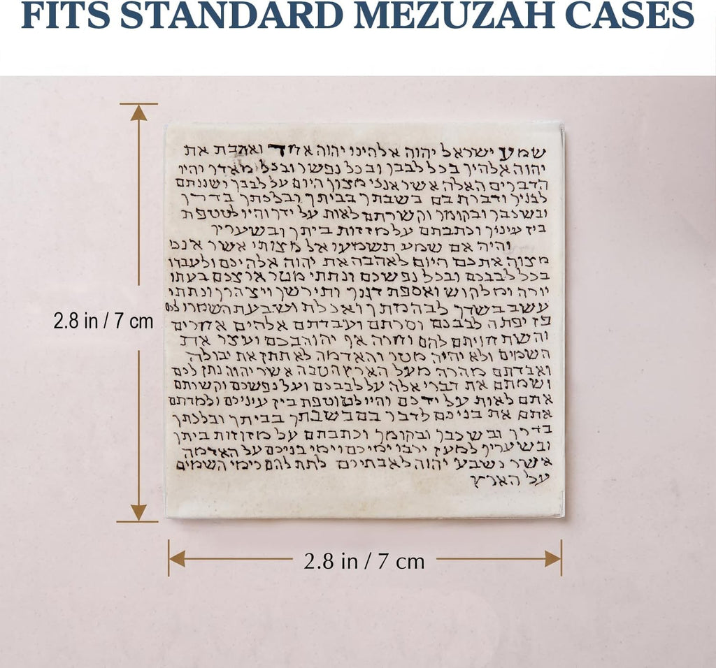 Kosher Mezuzah Scroll: Authentic Klaf Door Parchment 2.8"X2.8"