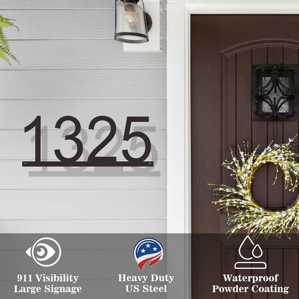 House Numbers for Outside - 4-13 Inch Personalized Address Number Sign and Street Name Sign Custom House Number Sign