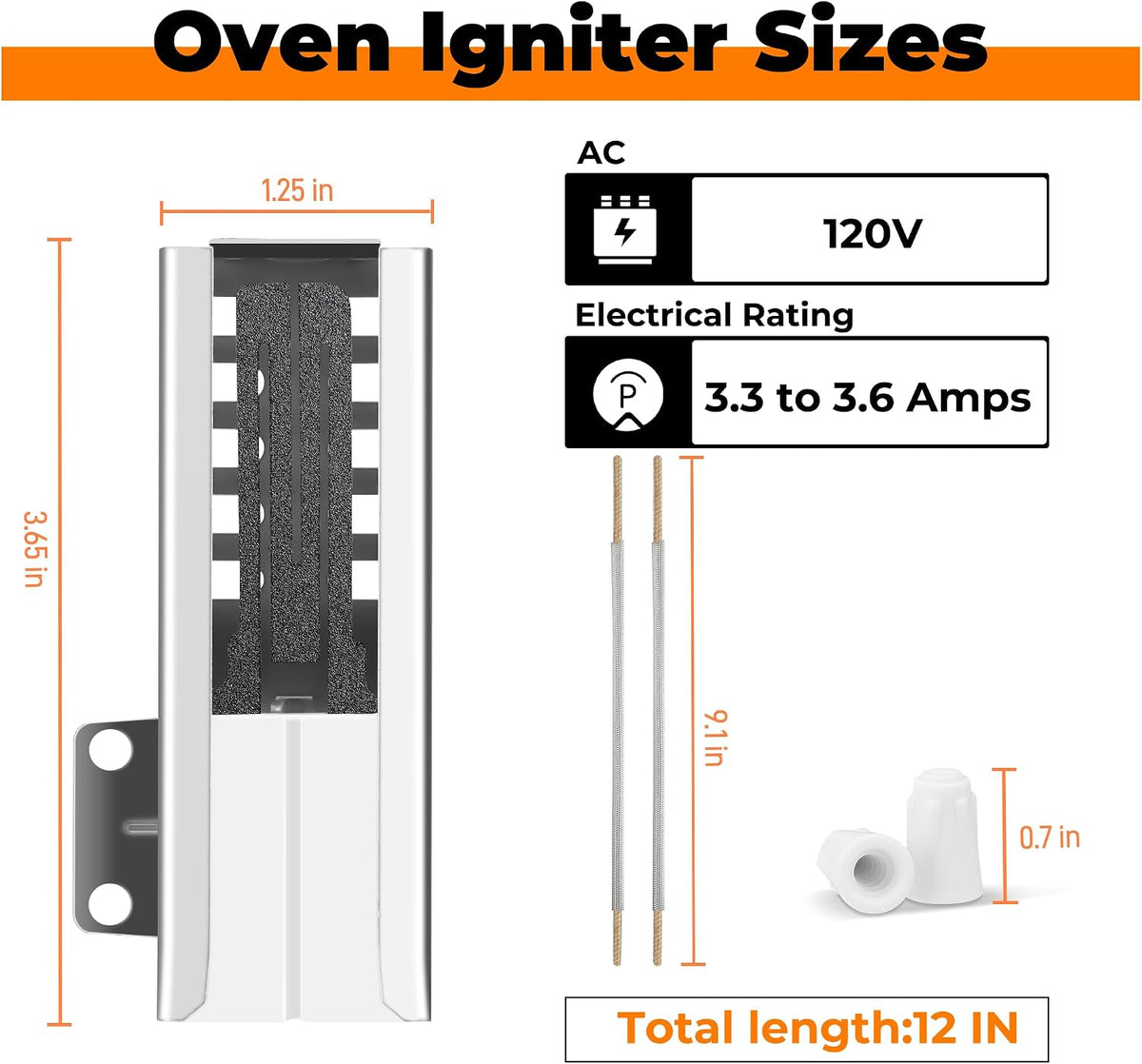 W10918546 Oven Igniter for Whirl-pool A-mana E-state Ro-per May-tag M.agic-Chef I-kea (SF1/2/3, TGP, VSF, WFG, YSF, AGG, AGR, FGP) Gas Range W10918546 98005652 3186491 W10140611 by NISHCON
