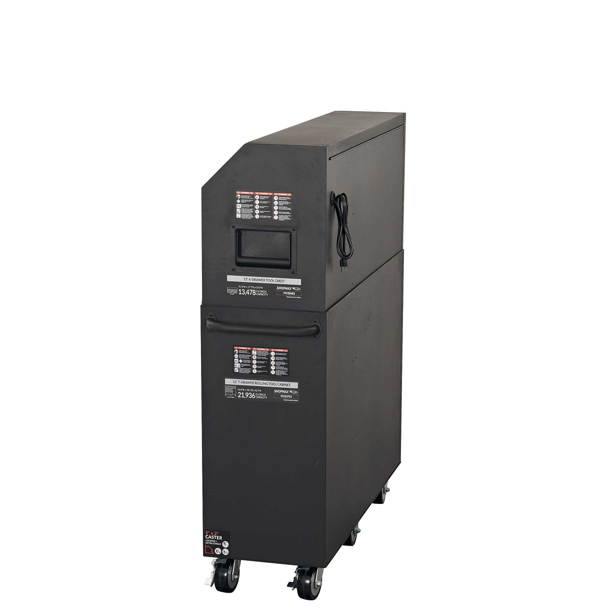 52 in. 13-Drawer + 1 Door Tool Chest and Rolling Cabinet Combo