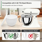 Silicone Bowl Liners for 5 Qt KitchenAid Mixers, 4 Liners with Lids
