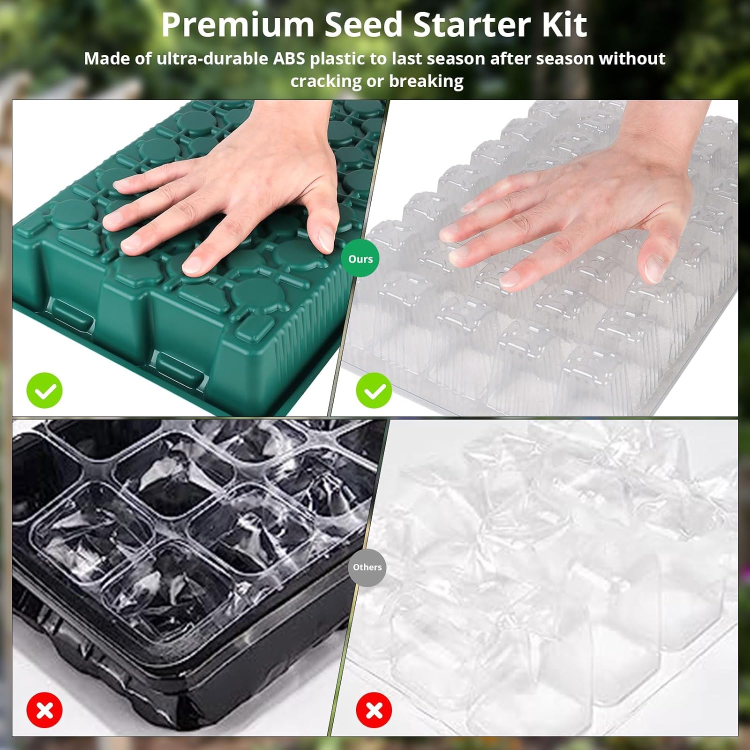 Seed Starter Tray with Grow Light, 80 Cells Seed Starter Kit with Humidity Dome, Adjustable Brightness Plant Starter