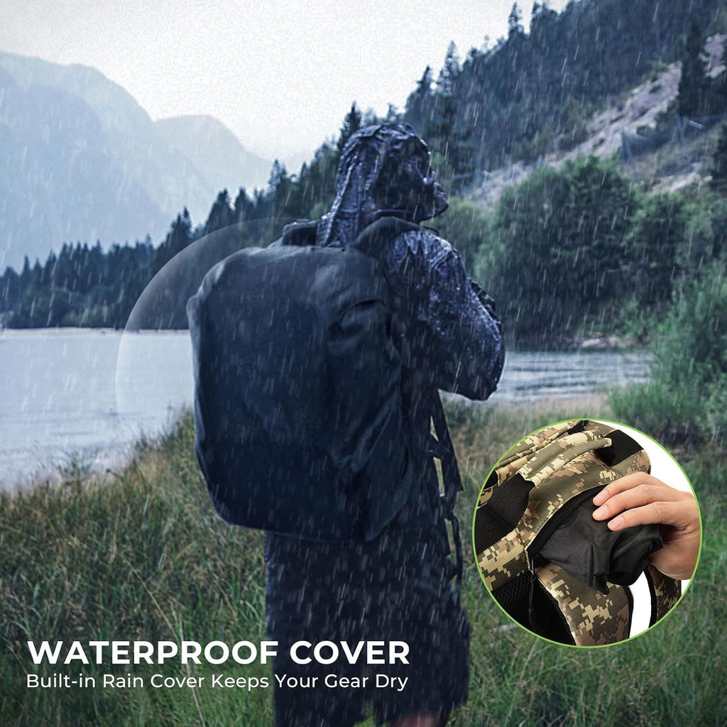 Bait Boss Fishing Tackle Backpack with Rod Holders-4 Tackle Boxes-Rain Cover,Storage for Fishing Gear