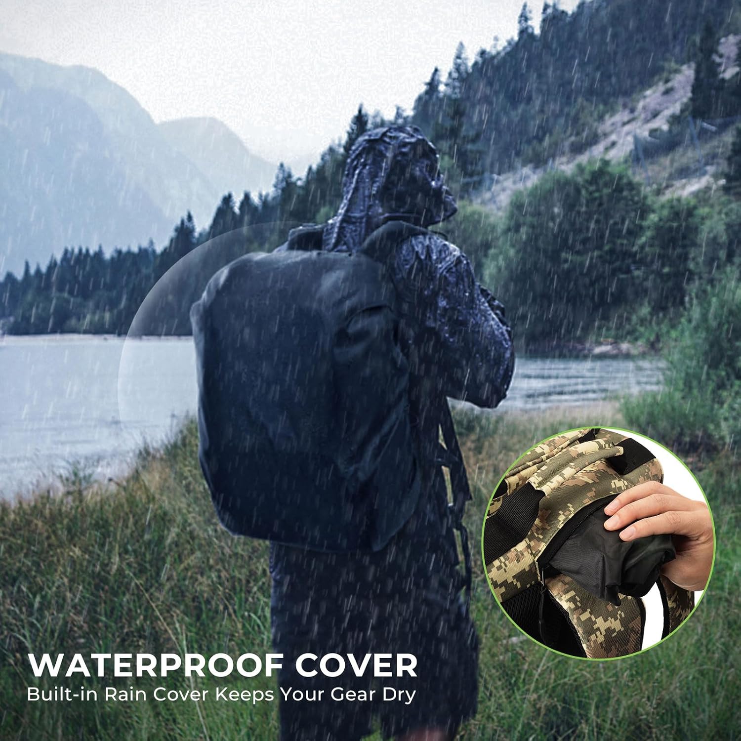 Bait Boss Fishing Tackle Backpack with Rod Holders-4 Tackle Boxes-Rain Cover,Storage for Fishing Gear